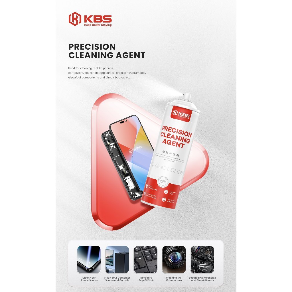 KBS 530 น้ำยาใช้สำหรับทำความสะอาดอุปกรณ์อิเล็กทรอนิกส์ น้ำยาชนิดแห้งไว Electronic cleaner