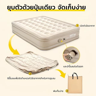 เตียงเป่าลม ที่นอนเป่าลมอัตโนมัติ ที่นอนเป่าลม PVC 5ฟุต 3ฟุต หนา40/25cm มีปั๊มลมในตัว(มีแบตในตัว)