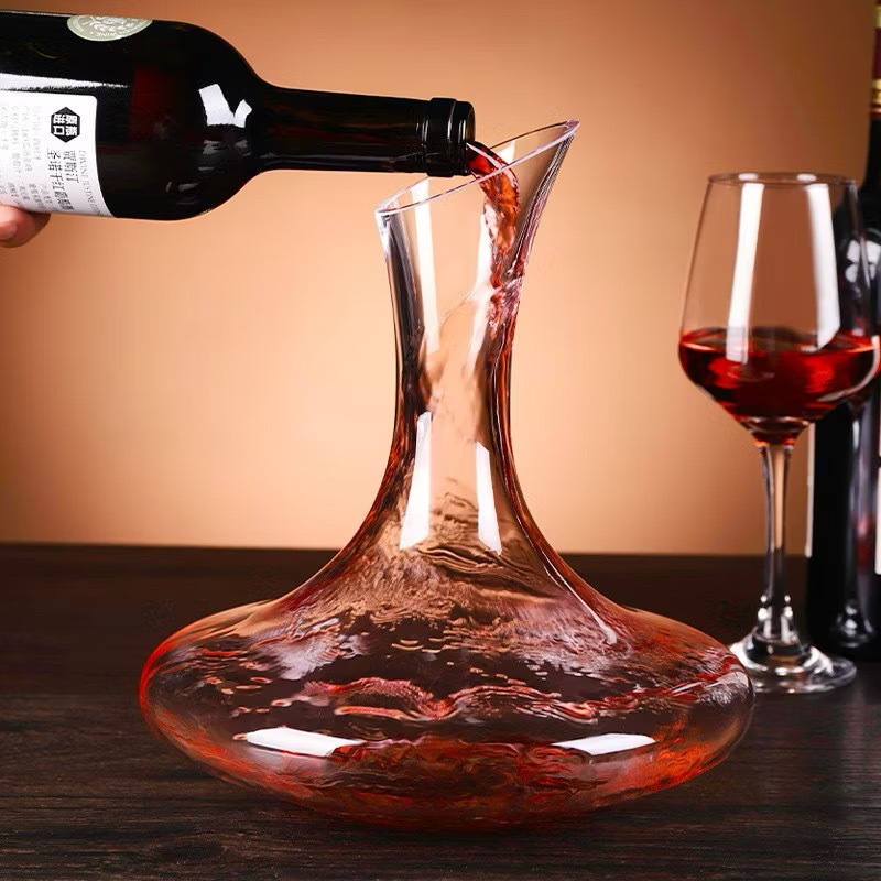 ดีแคนเตอร์ เหยือกพักไวน์ เทมเทชั่น Crystal Clear Glass Horn Wine Decanter ขวดเก็บไวน์แดงขวดไวน์แก้วสร้างสรรค์