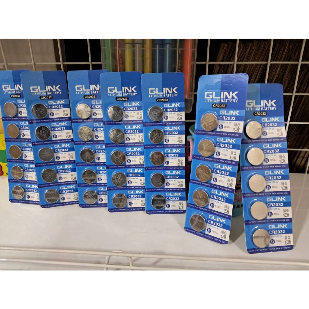 มาตรฐาน GLINK CR2032 LITHIUM 3V ถ่านกระดุม ถ่านไบออน คุณภาพดี แบตเตอรี่ลิเธียม ทรงกลม แบน (1แพ็ค/5ก้