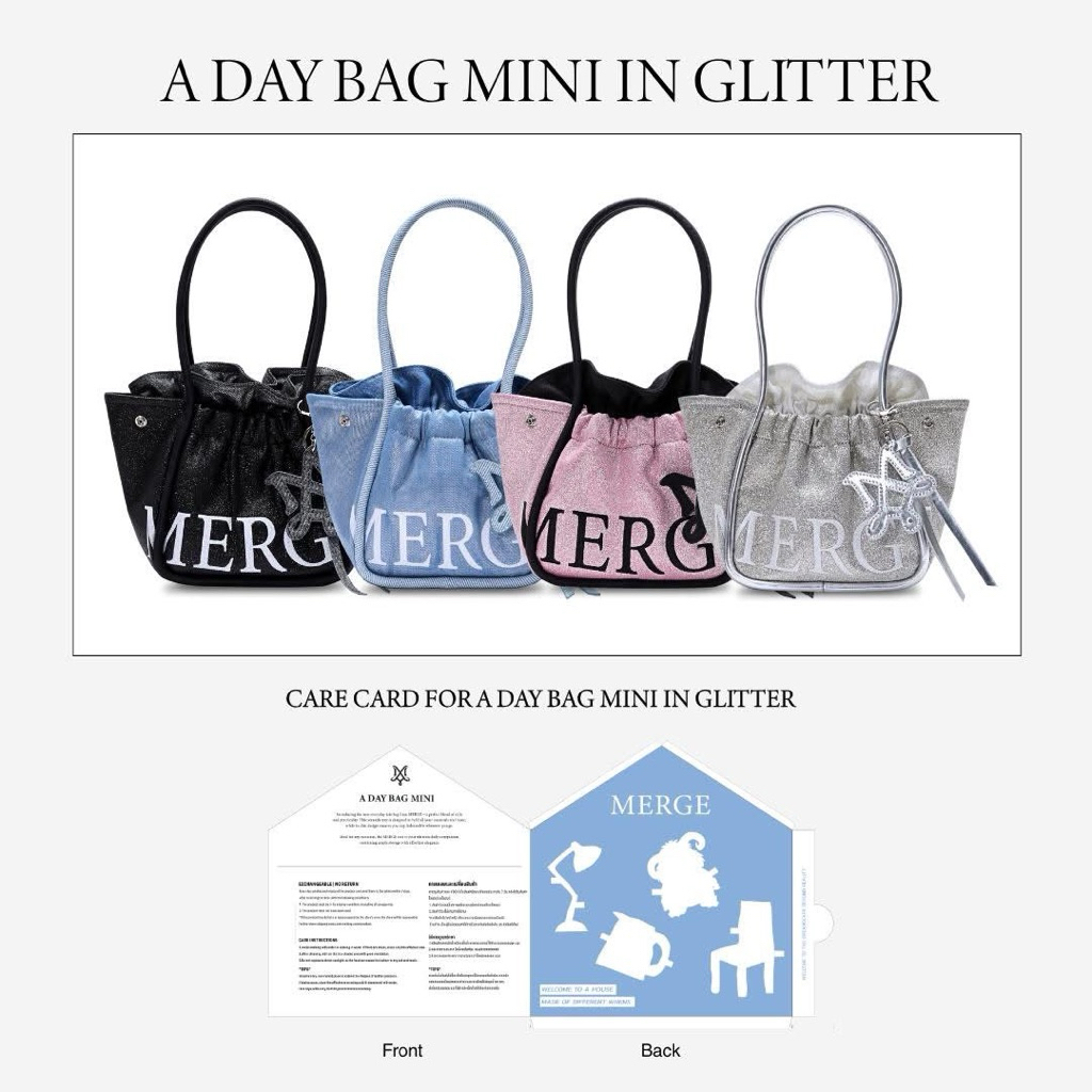 พร้อมส่ง (แถมเสื้อกล้ามเมิร์จ) • กระเป๋า • Merge - A Day Bag Mini Glitter