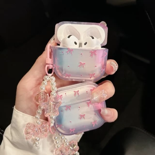 【 โบว์ชมพู 】เคสหูฟัง i12 J201 J206 เคสใสการ์ตูนนูน 1 2 3 เคสหูฟังบลูทูธ gen gen1 gen2 เคสหูฟังไร้สาย Pro Airpods 4 gen3