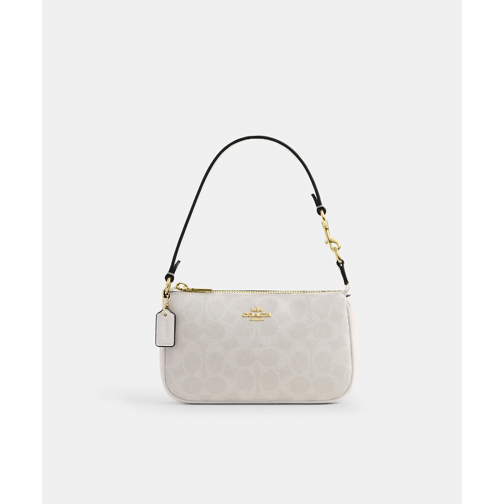 Coach CW426 Nolita 19 In Signature Canvas (IMXU5) กระเป๋าคล้องมือผู้หญิง สี Im/White/Chalk