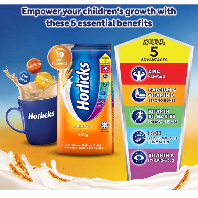 ฮอร์ลิคส์ ออริจินัล (200 กรัม / 360 กรัม / 900 กรัม)(HORLICKS)