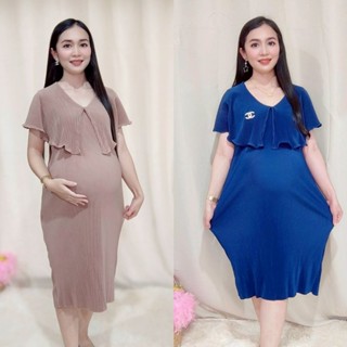 เดรสอัดพลีทสวยน่ารักเรียบหรู ชุดสาวอวบ คลุมท้องได้ ชุดใส่ออก…