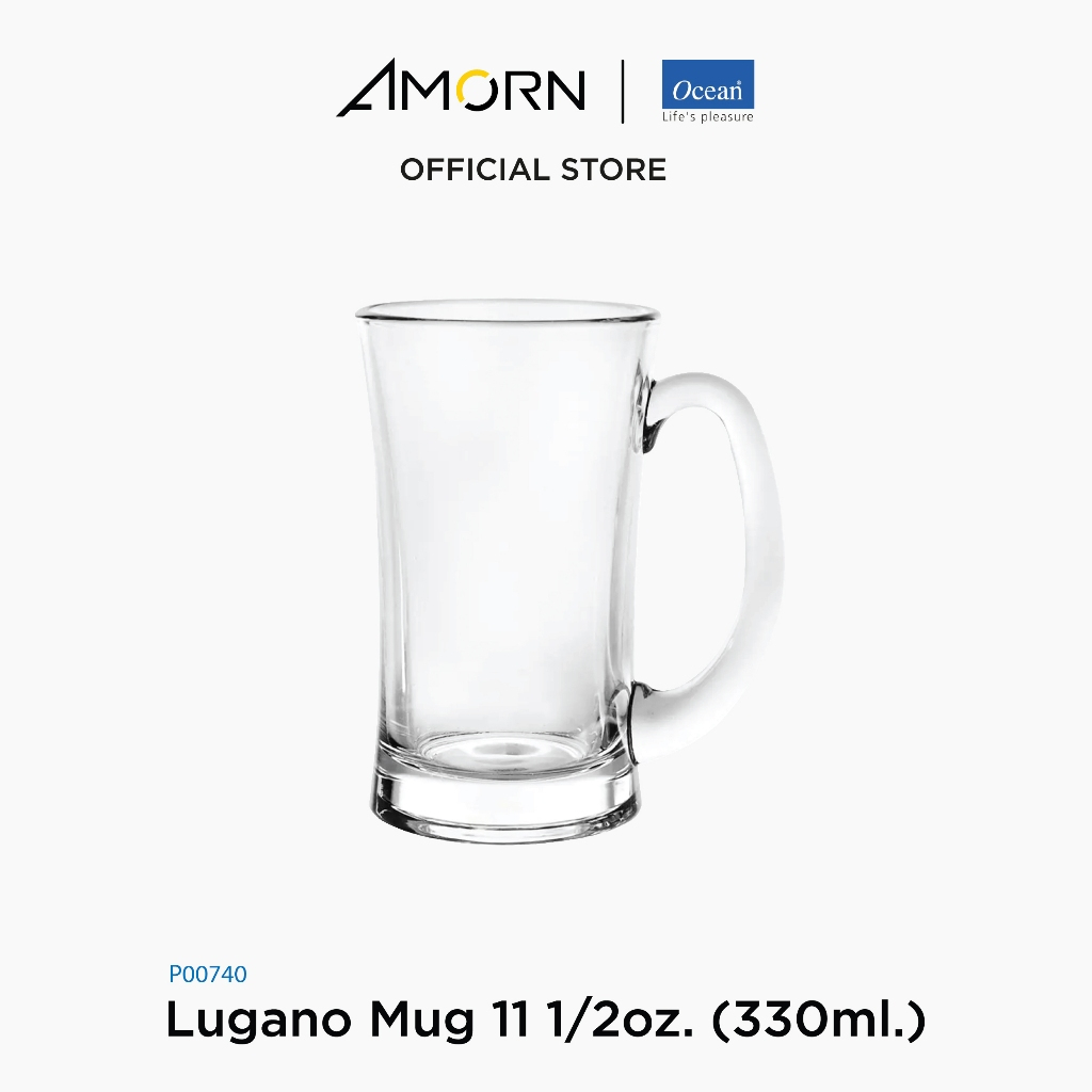 AMORN - (Ocean) P00740 Lugano Mug 11 1/2oz. (330ml.)  - แก้วเบียร์ แก้วโอเชี่ยนกลาส Lugano Mug Ocean