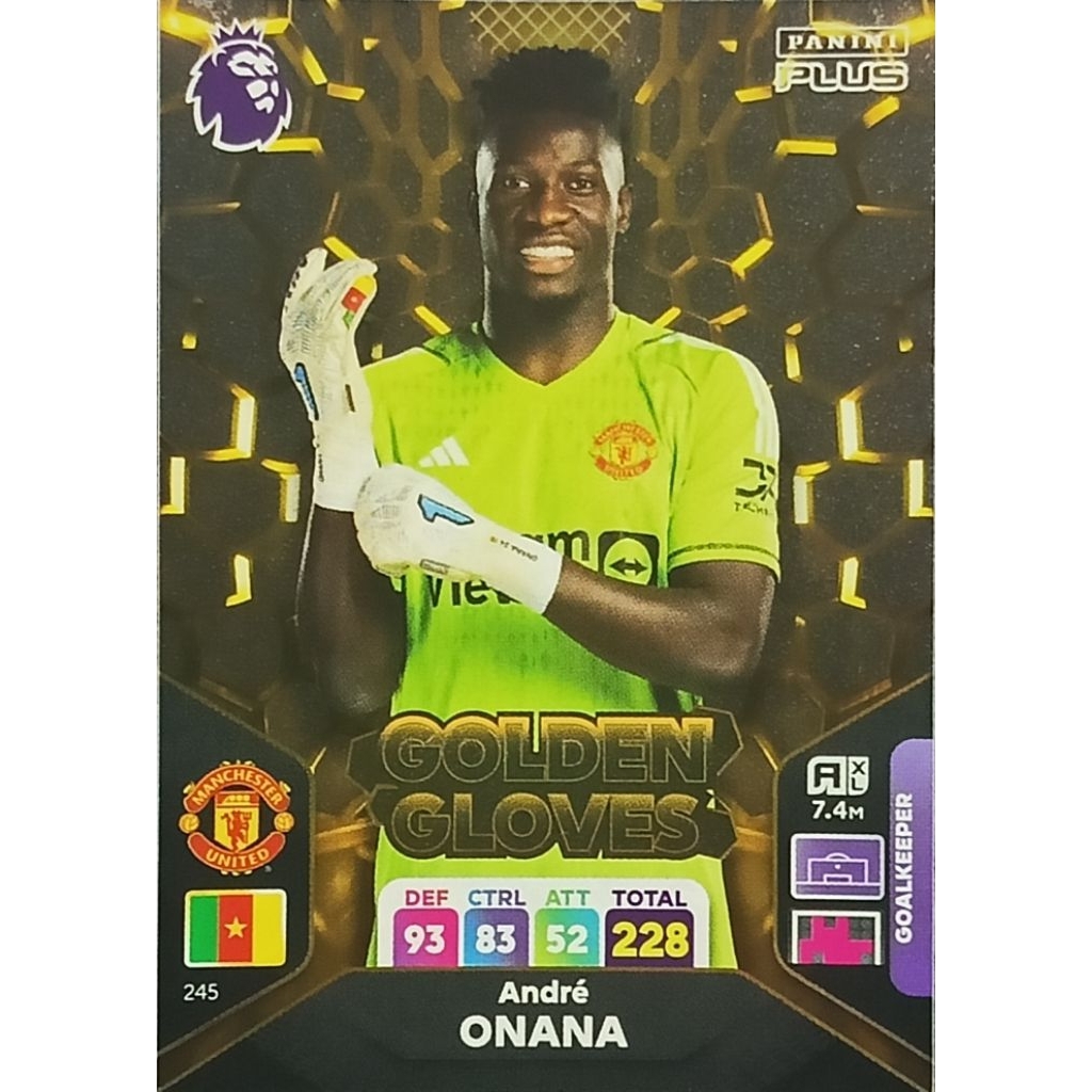 Manchester United Andre Onana GOLDEN GLOVES - PANINI ADRENALYN XL PLUS 2024 - No.245