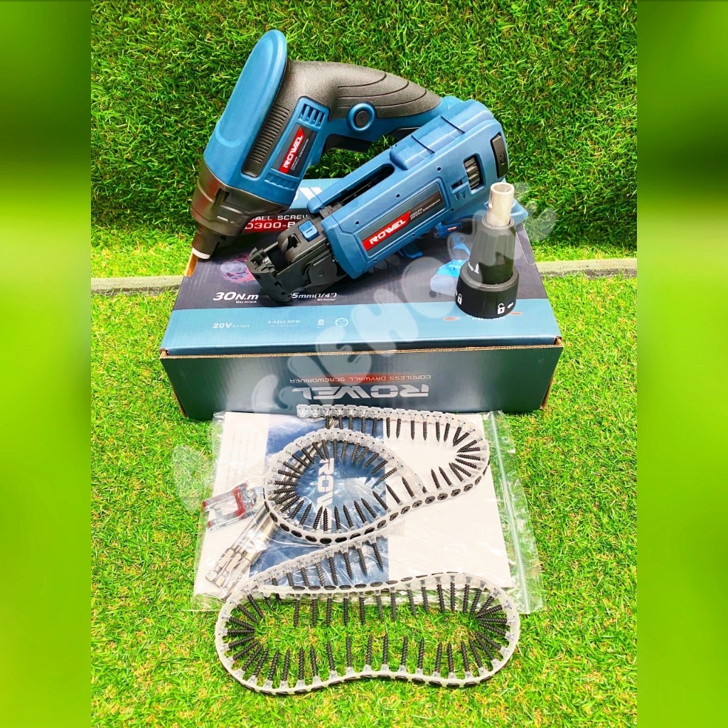 ROWEL เครื่องยิงสกรูฝาผนัง ไร้สาย รุ่น DSD300-B (มีตัวเลือก) 1/4" 20V 2ระบบ MANUAL/AUTO-FEED ยิงสกรู