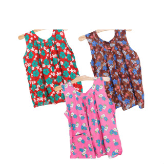 เสื้อคอกระเช้า คละสีคละลาย***ย้ำคละสีและลาย ผ้าแมมเบิร์ต นิ่…