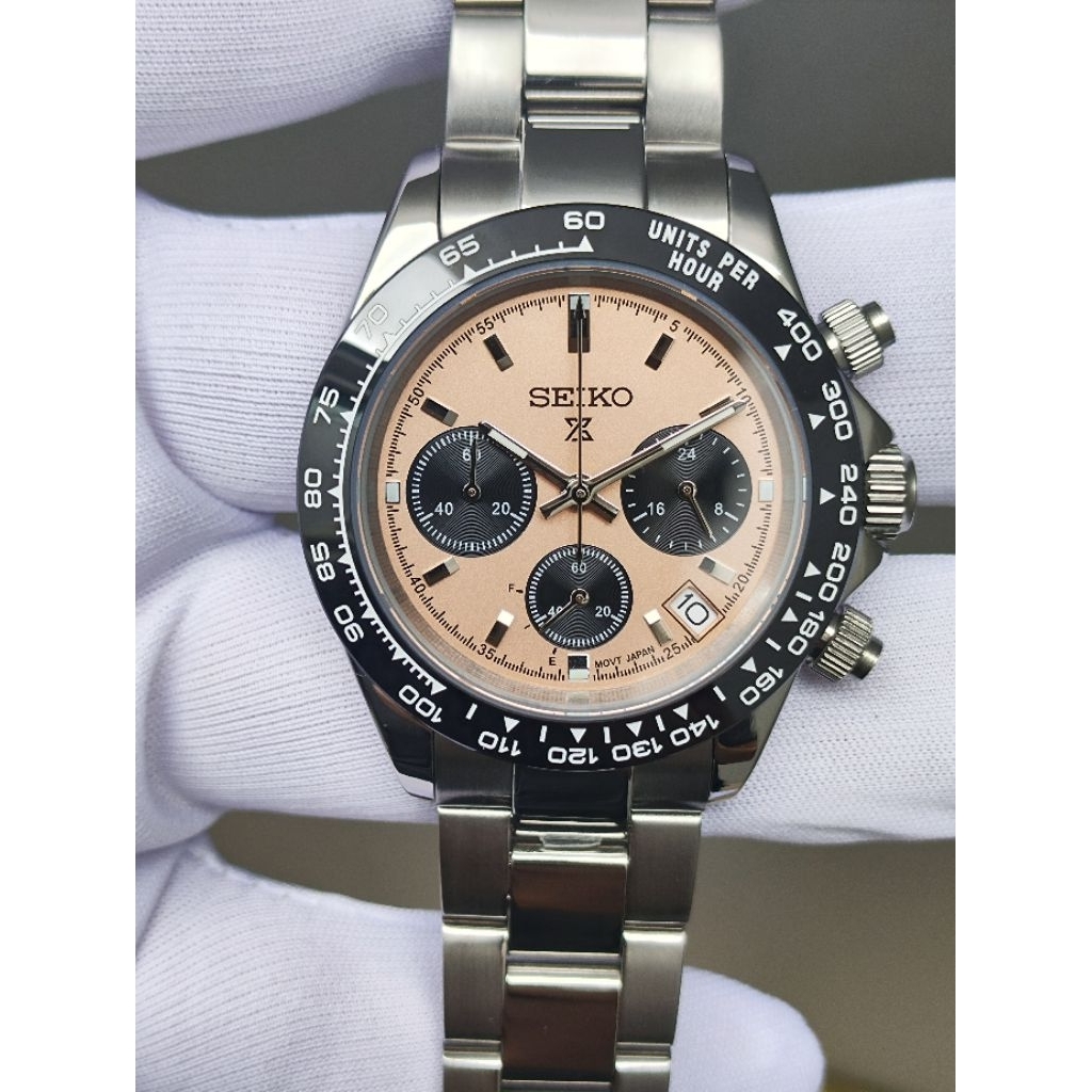 Seiko Modify Speedtimer vk63 Salmon Dial