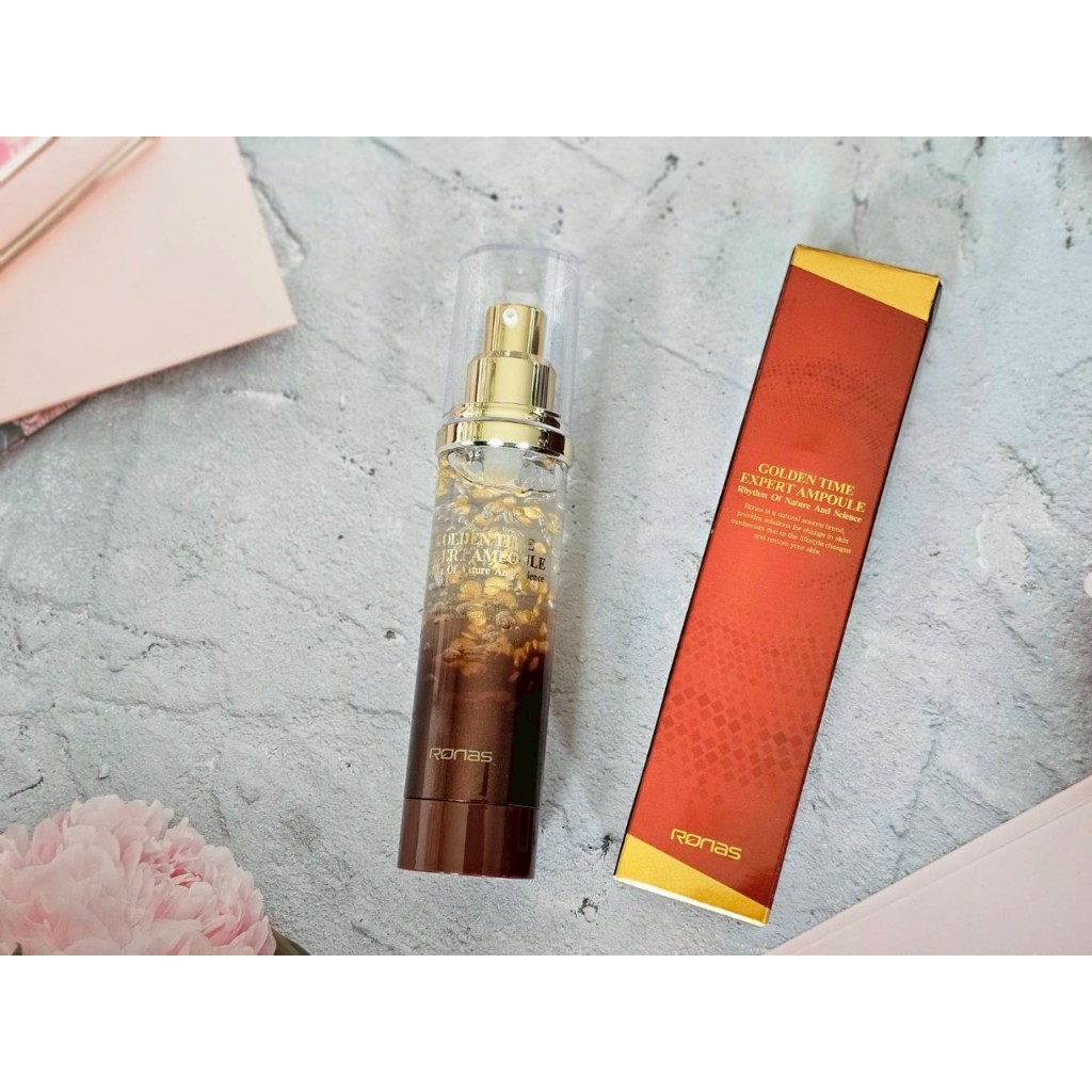 แอมพูลบำรุงผิวสูตรทองคำบริสุทธิ์ 24K(99.9%) Ronas Golden Time Expert Ampoule 50ml ช่วยซ่อมแซมริ้วรอย