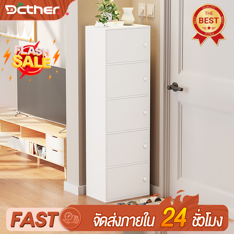 ตู้เก็บของ แบบเปิด ทำจากไม้ หลายชั้น ตู้รองเท้า มือจับกลม วางไว้ที่มุม ประหยัดพื้นที่ อเนกประสงค์