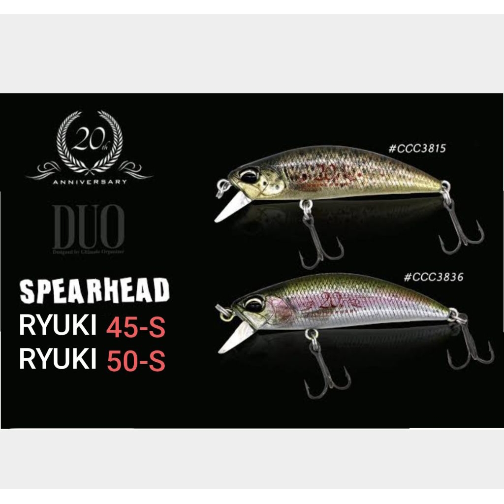 เหยื่อปลอม DUO.RYUKI  SPEARHEAD 45 -​S / 50 -​S  ครบรอบ  20.ปี MADE  IN  JAPAN