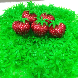 จุกสตรอเบอร์รี่ 🍓🍓พลาสติก จำนวน 50/100 ชิ้น ใช้ประดับผลไม้เหรียญโปรยทาน