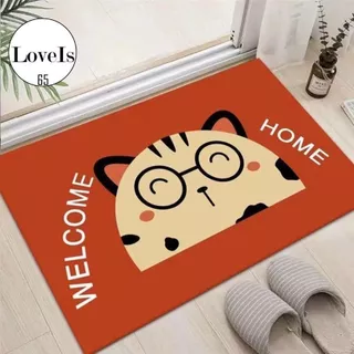 Loveis พรมเช็ดเท้า กันลื่นซับน้ำ ลายน่ารักๆ พรมห้องน้ำ พรมห้องนอน ขนาด40*40CM