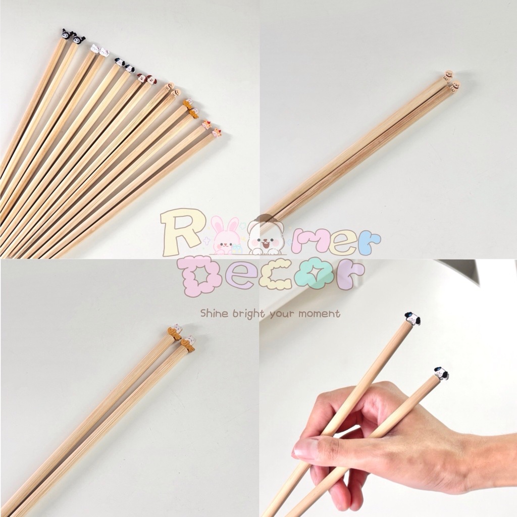 Roomer.Decor [พร้อมส่ง] ตะเกียบ ตะเกียบลายการ์ตูน ตะเกียบไม้ ตะเกียบน่ารักๆ