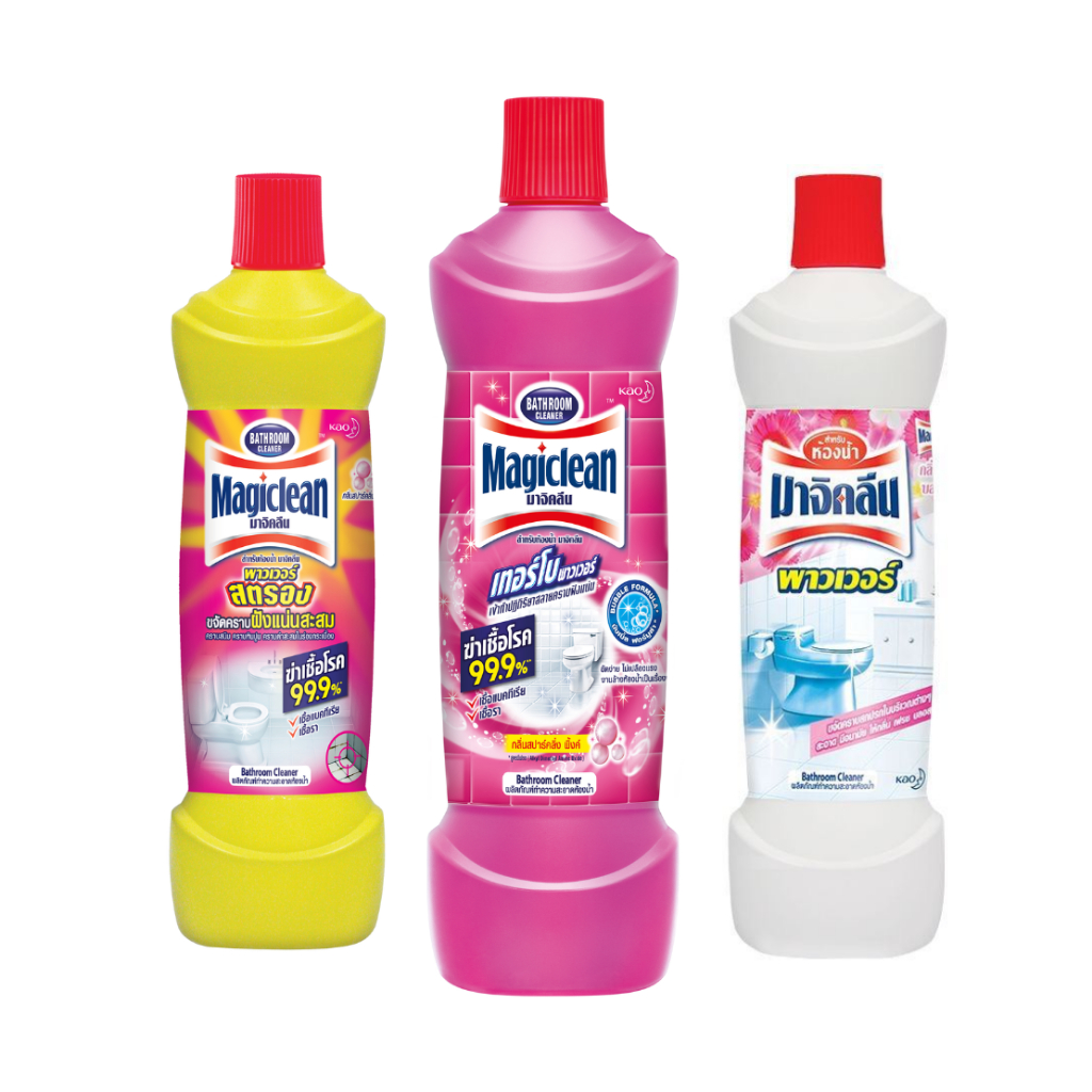 Magiclean Power Strong 850ml น้ำยาล้างห้องน้ำมาจิคลีนพาวเวอร์ สตรอง ขจัด 11 คราบ ชนิดขวด กลิ่นไม่ฉุน ขจัดคราบฝังแน่นสะสม