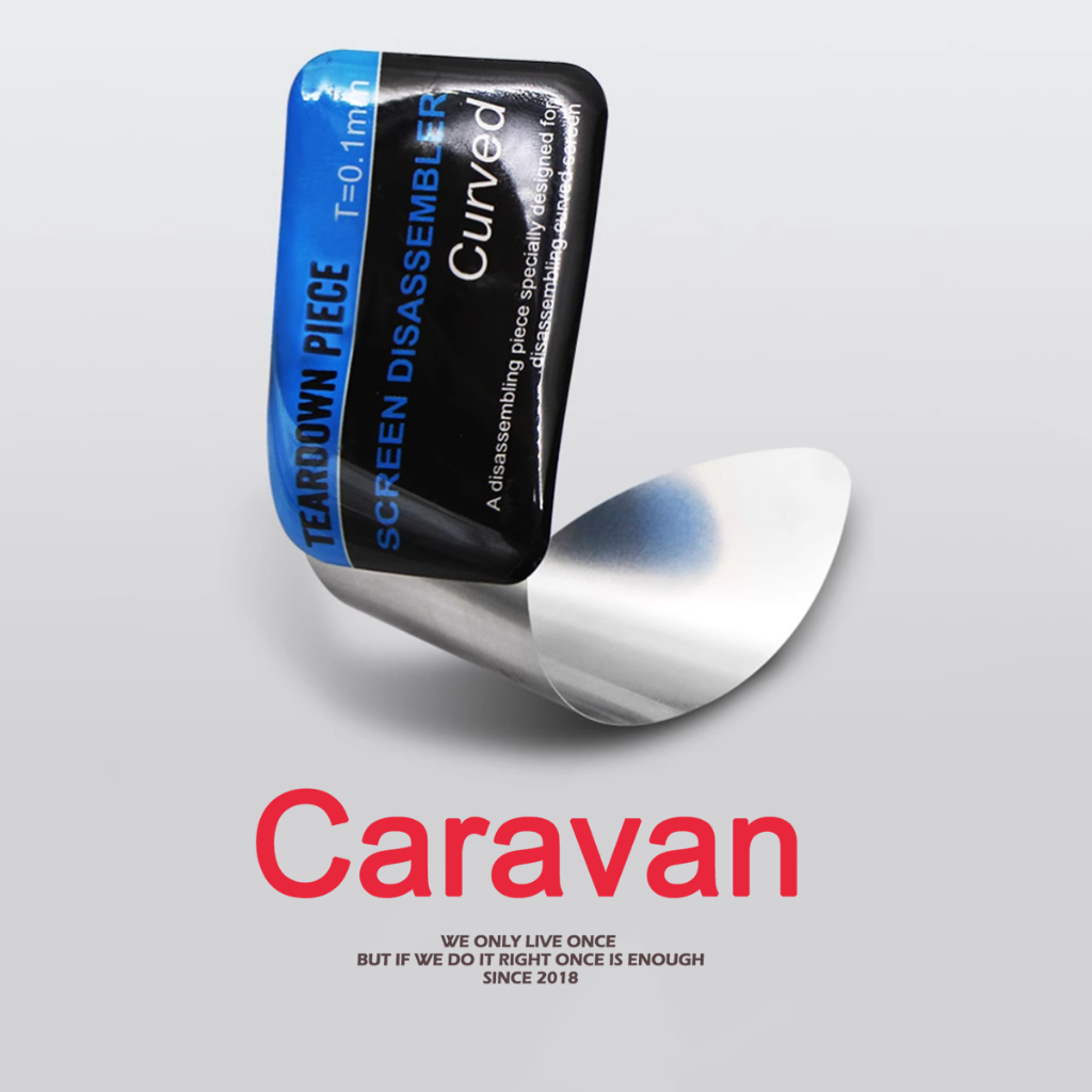 Caravan Crew Disassembly toolsแผ่นเพลทแกะจอ บาง 0.1mm ที่เปิดหน้าจอโค้ง สเตนเลส แบบถอดแยกชิ้นส่วน