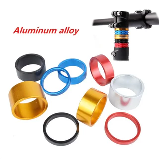 แหวนรองคอจักรยานอลูมิเนียม หลากสี กว้าง10mm./5mm.สําหรับขนาดซางโช๊ค 28.6 มม.1-1/8 "