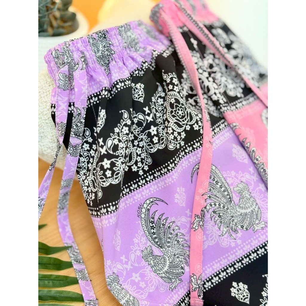 KORU กางเกงขายาวทรงหลวม ลายไก่ระกา - รูปที่ 3