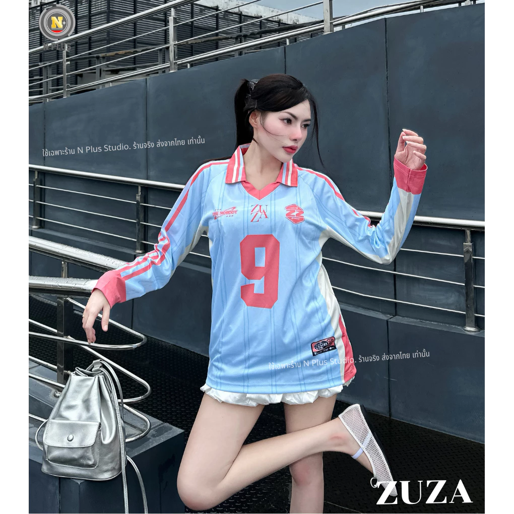 ZUZA LongSleeve Jersey เสื้อคอปกแขนยาว ผ้าไมโคร Oversize ชายหญิง thumbnail 7