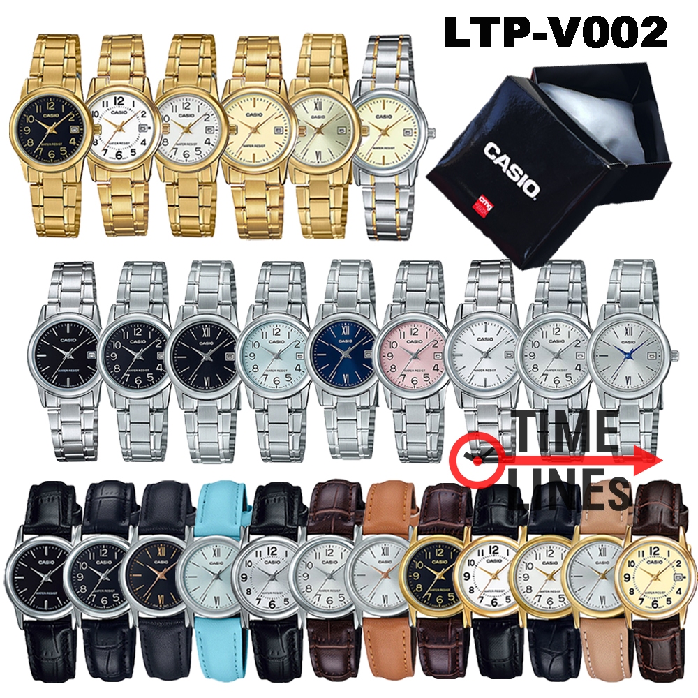 !!ประกันพร้อมกล่อง CMG!! CASIO ของแท้ รุ่น LTP-V002D LTP-V002G LTP-V002L LTP-V002GL นาฬิกาผู้หญิง ขา