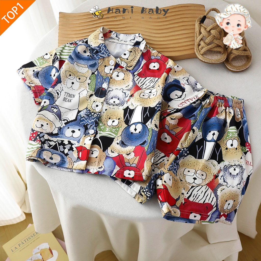 ชุดฮาวายเด็ก ชุดเชิ้ตเด็ก ใส่เที่ยว ผ้านุ่มใสใส่บาย สไตล์แฟชั่น ไซส์80-150