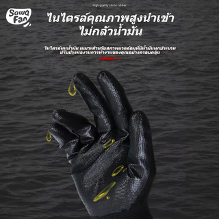 (แพ็ก 12 คู่)ถุงมือไนล่อนเคลือบไนไตร PU M/L/XL สีดำ Comfort Grip Gloves กันลื่น กันบาด จับของ