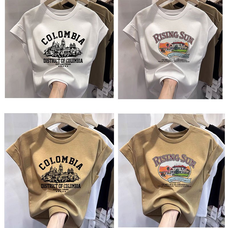 เสื้อแขนกุดผู้หญิงไซส์ใหญ่ Oversize เสื้อผ้าสาวอวบทรงหลวมลำลองเกาหลี เสื้อยืดสวยๆผู้หญิงแฟชั่นมาใหม่ สกรีนลายวินเทจ 3XL