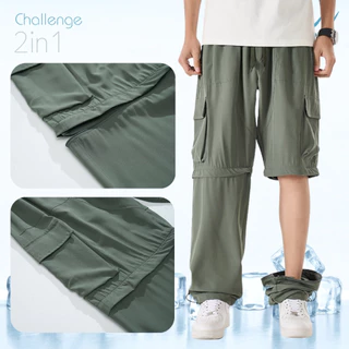 AIRWELL กางเกงติดแอร์ 2in1 รุ่น Challenge ถอดขาได้ เนื้อผ้าเบาสบาย กันละอองน้ำ ปลายขาจั๊ม M-5XL