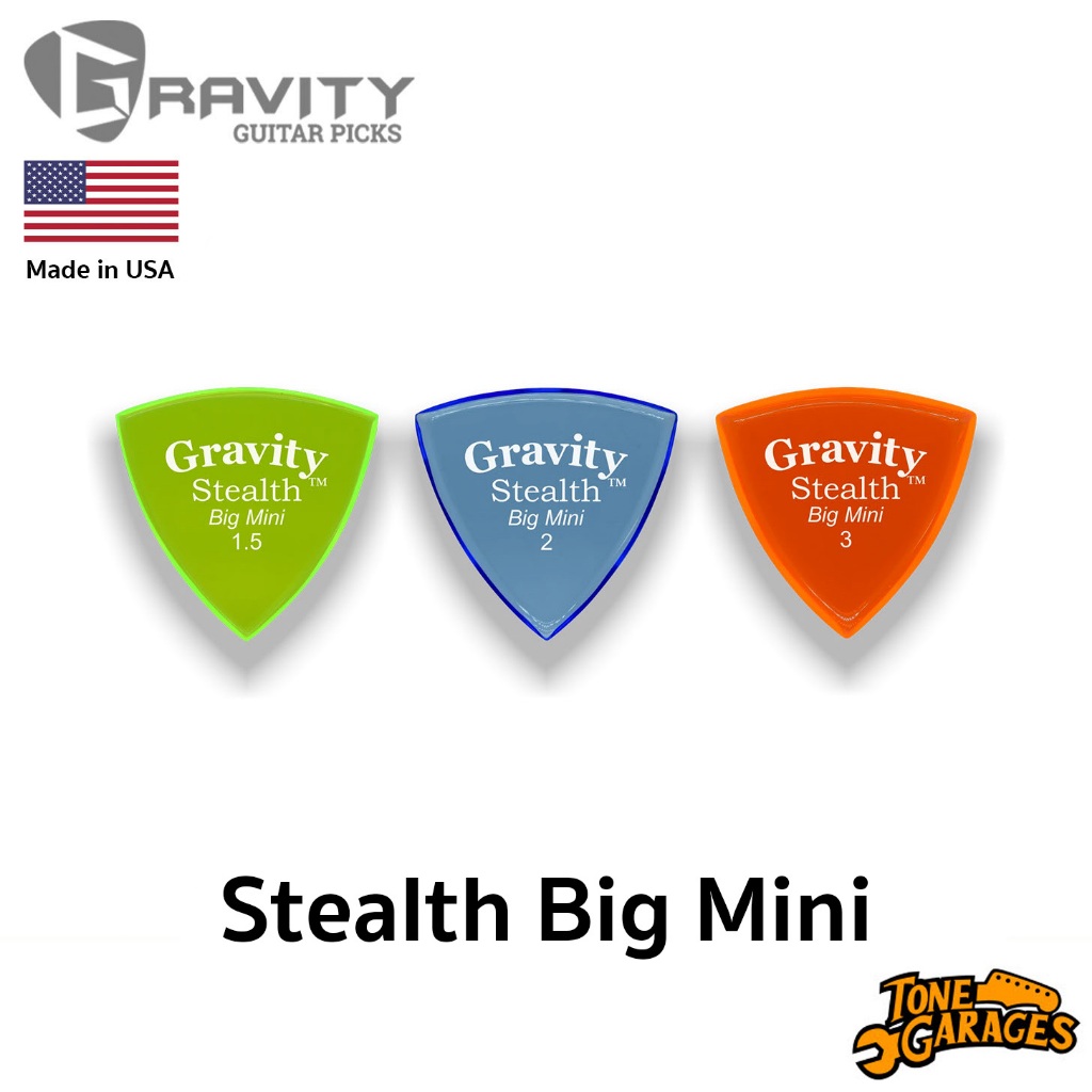 ปิ๊กกีต้าร์ Gravity Picks Stealth Big Mini ปิ๊กอะคริลิคขัดขอบเรียบ ของแท้ (หลายขนาด)