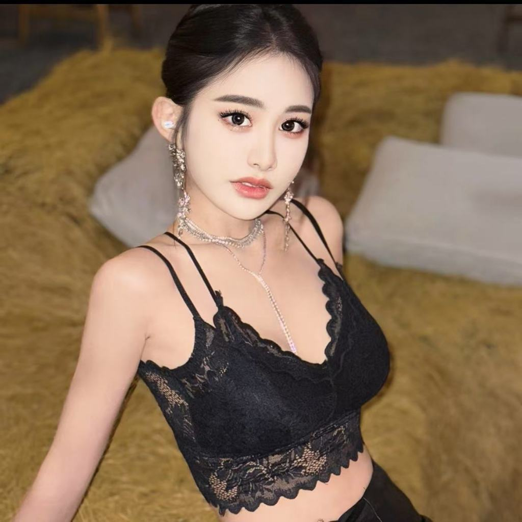 💋บราสายเดี่ยวลูกไม้💋 ตัวยาวเนื้อผ้าลูกไม้ทั้งตัวลายดอกไม้สวยๆ ลูกไม้นุ่มสบาย ใส่สบายทั้งวัน