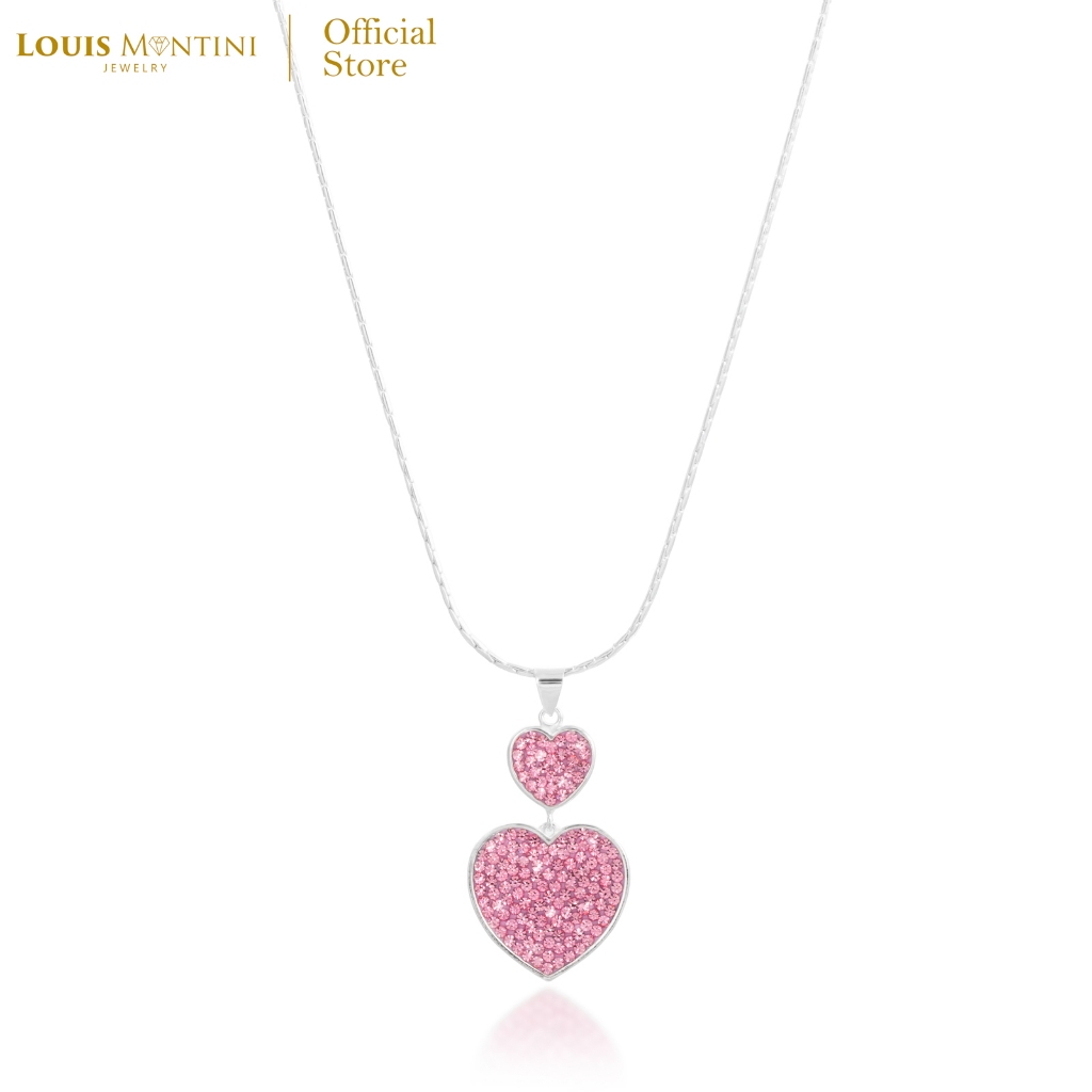 Louis Montini (Jewelry) Sterling Silver 925 Necklace สร้อยคอเงินแท้ 92.5% สร้อยคอผู้หญิง รูปหัวใจ LJNC13 ราคา ถูกที่สุด ดีลบีเคเค แกลเลอรีภาพที่ 3