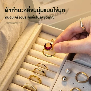 Kaman กล่องใส่เครื่องประดับ 2 ชั้น หนัง PU ความจุขนาดใหญ่ พร้อมตัวล็อค ถาดแยกเก็บต่างหู แหวน นาฬิกา กันฝุ่น พกพาสะดวก