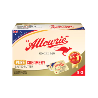 Allowrie Pure Salted Butter อลาวรี่เนยแท้เค็มถ้วยNew 8 กรัม 100 ถ้วย