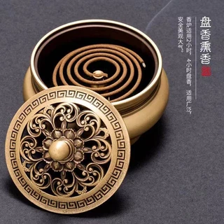 [ของแท้] เตาธูปทองแดงสไตล์เรโทร ผ่านพิธีวัดพระแก้ว ฐานบัว 9 กลีบ เสริมมงคล 9 ประการ