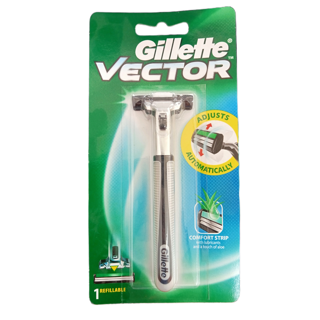 Gillette Vector ยิลเลตต์ เวคเตอร์ มีดโกน 1 ด้าม 1 Razor ใบมีดโกนพร้อมด้าม CC 7311