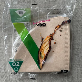 HARIO V60 Paper Filter กระดาษสำหรับดริปและกรองกาแฟ 100 แผ่นสีขาวและสีน้ำตาล HARIO