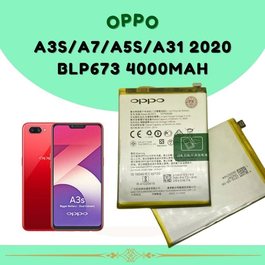 A3S แบตเตอรี่ แท้ OPPO A3s A3 A5s A7 A31 A12 R17 BLP673