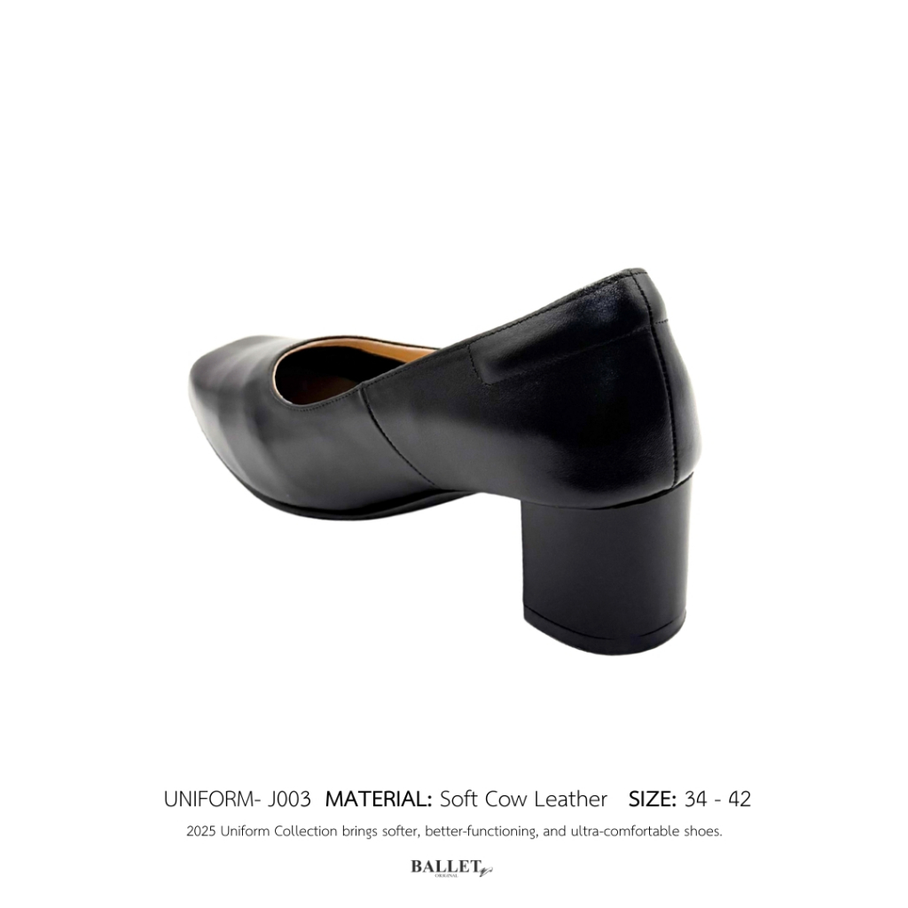 Ballet Shoes Original - รองเท้าคัทชูหนังแท้ Uniform รุ่น J003 (ส้นสูง 2 นิ้ว) - รูปที่ 4