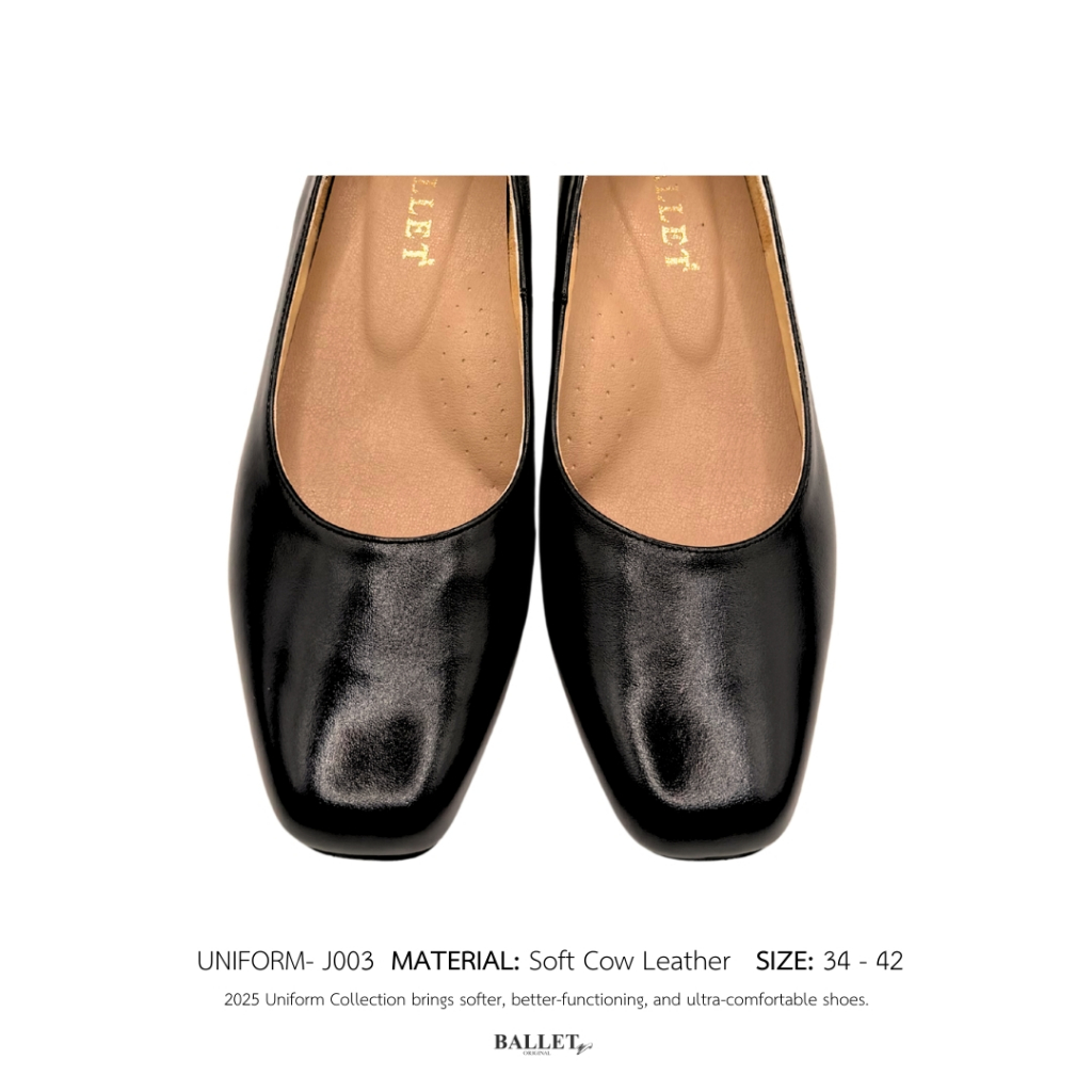 Ballet Shoes Original - รองเท้าคัทชูหนังแท้ Uniform รุ่น J003 (ส้นสูง 2 นิ้ว) - รูปที่ 5