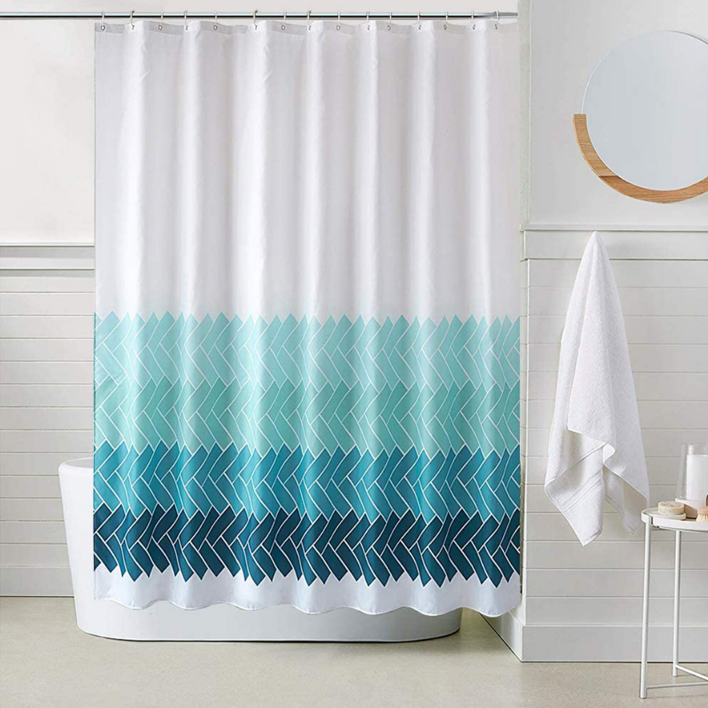 พร้อมส่ง🌷ผ้าม่านห้องน้ำ สไตล์มินิมอล กว้าง180 ซม. สูง200 ซม. กันเชื้อรา เจาะตาไก่มีห่วงพลาสติก (ราวซื้อแยก) - รูปที่ 2