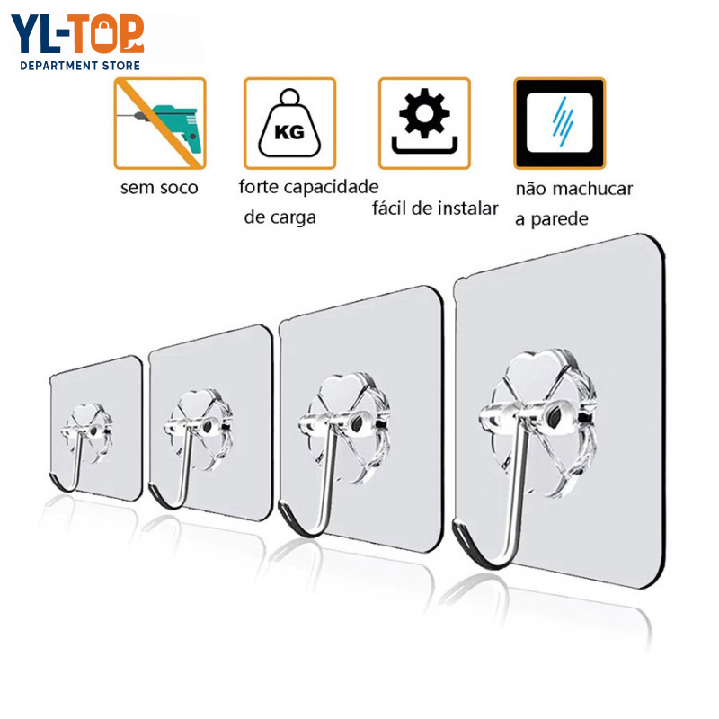 แบบใส ตะขอแขวนติดผนัง ที่แแขวนติดผนัง ที่แขวนอเนกประสงค์ ไม่ต้องเจาะผนัง G2039