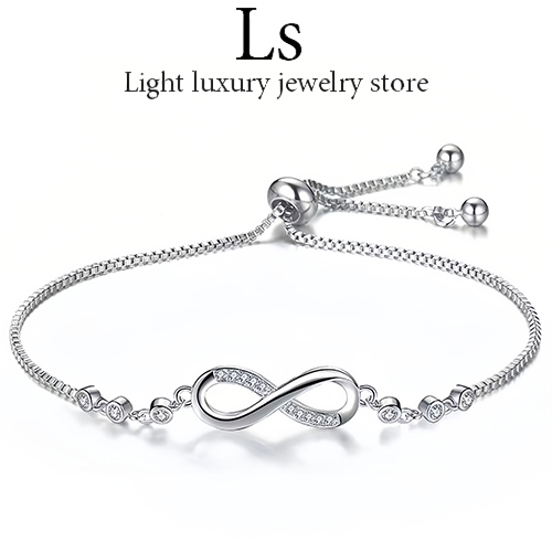 LS jewelry ✨ สร้อยข้อมือแพลตตินัมสำหรับผู้หญิง แฟชั่น สร้อยข้อมืออินฟินิตี้ ของขวัญคู่รัก