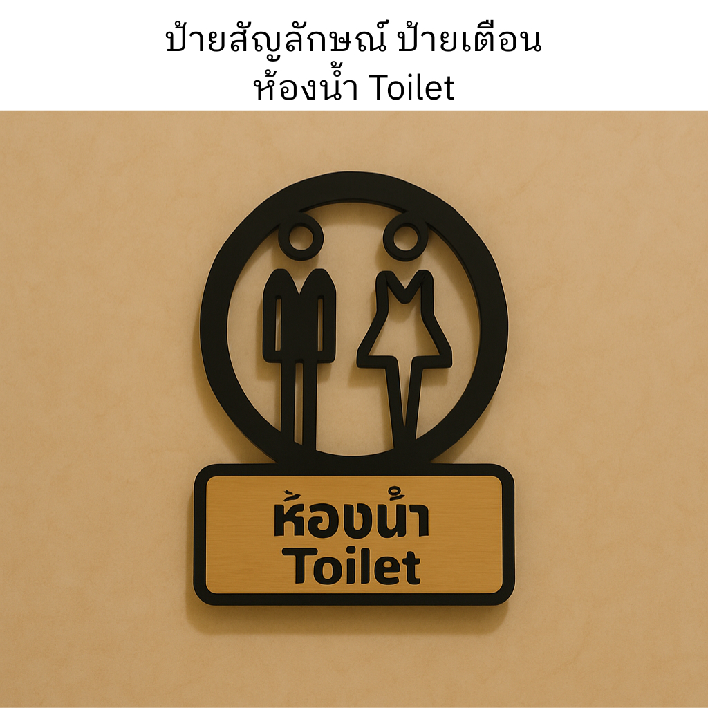 ป้ายห้องน้ำรวม Toilet  ป้ายไม้มินิมอล สไตล์ญี่ปุ่น ติดผนัง สวย เรียบ หรู ดูแพง เรียบง่ายแต่ดูมีคลาส