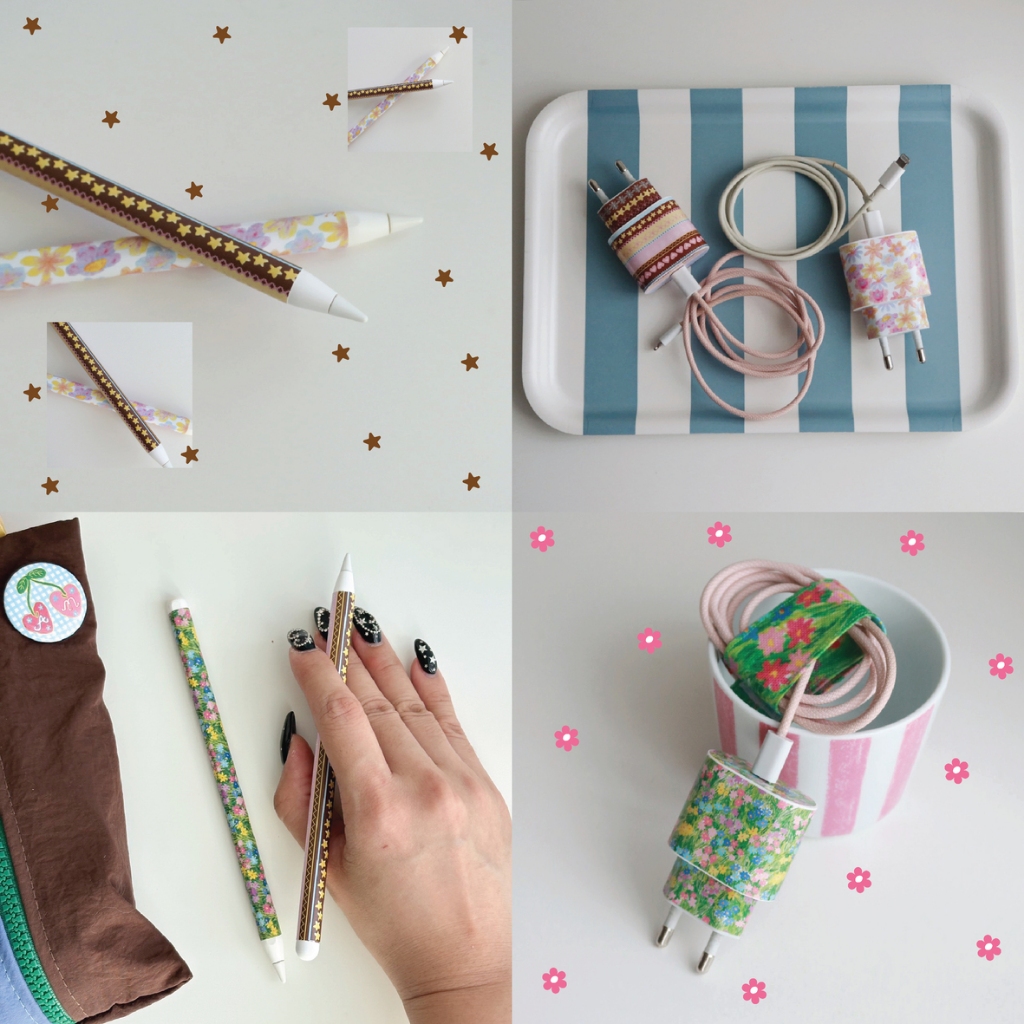 amuseXwgg craft studio Charger & Pencil sticker ver.2 สติ๊กเกอร์ติดหัวชาร์จแบบขากลมและสติ๊กเกอร์ติดปากกา ver.2