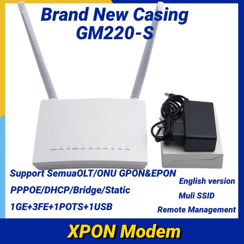 Brand New Modem GM220-S XPON ONU – Supports EPON & GPON with Adapter Included