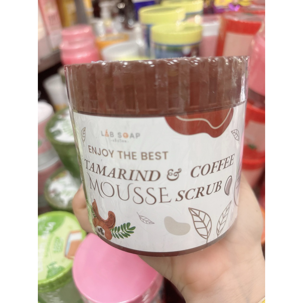 LAB SOAP สครับกาแฟ สำหรับผิวแพ้ง่าย ปราศจากซิลิโคนและพาราเบน มี AHA ขนาดบรรจุ 650 g.มขาม