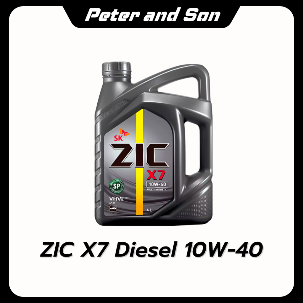 น้ำมันเครื่องZIC X7 10W-30/10W-40 สังเคราะห์เเท้  สำหรับเครื่องยนต์ดีเซล ระยะ 12,000-15,000 KM.