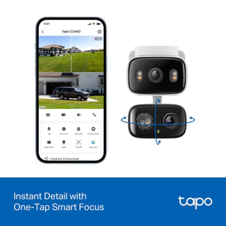 🔥ขายดีส่งไว🔥⚡️กล้องวงจรปิดไวไฟ⚡️TP-LINK (Tapo C246D) 6MP Indoor/Outdoor Dual Lens Pan/Tilt Security Camera